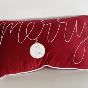 Almofada Merry verm/bco 50x30cm