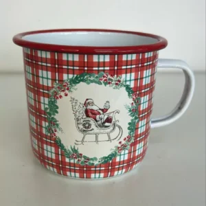 Caneca de ágata xadrez Noel