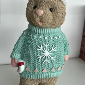 Urso em pé bengala em resina 39cm