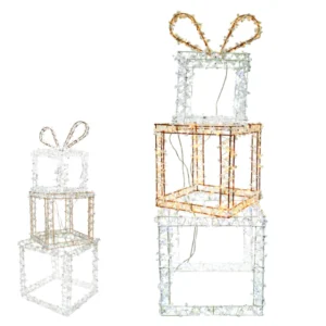 Presente cristal decorativo 270 leds 3 pçs