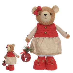 Ursa vermelho com pendente 33cm