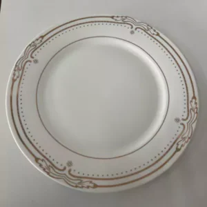 Prato raso branco e dourado 27cm Kit com 6 pçs