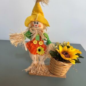 Espantalho com cestinha decorado 13x26cm