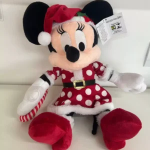 Minnie pelúcia vestido poá verm/bco 30cm