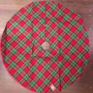 Saia para árvore xadrez verm e verde 100cm
