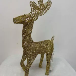 Rena natalina metal com leds 50cm