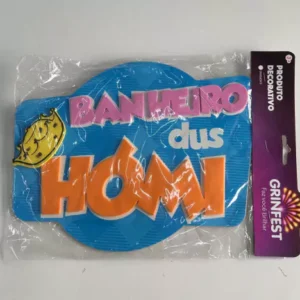 Placa dec Banheiro dus Hómi 29x23cm