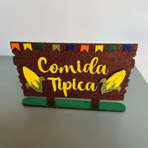 Placa Comida Típica 24x16cm