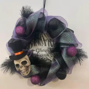 Guirlanda caveira cartola 40cm