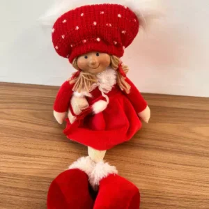 Menina sentada roupa vermelha 24cm