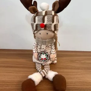 Menina sentada touca de alce 32cm