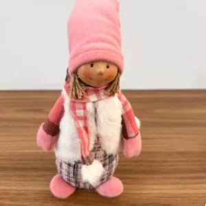 Menina em pé base xadrez 11cm