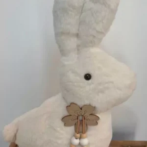 Coelho decorativo pelúcia branco 43cm