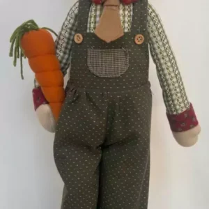 Coelho de tecido em pé verde 58cm