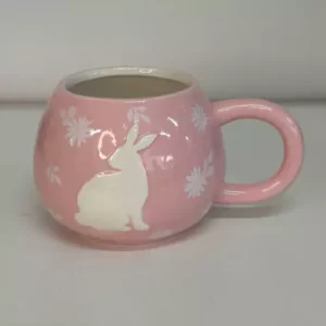 Caneca porcelana rosa 10x17cm
