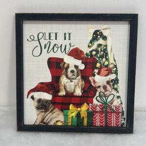 Quadro Pet decorativo Let it snow 30x30cm