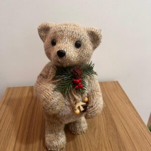 Urso tricot bege 27cm