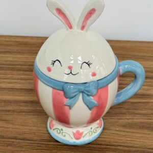 Caneca com tampa de coelho 12x9x16cm
