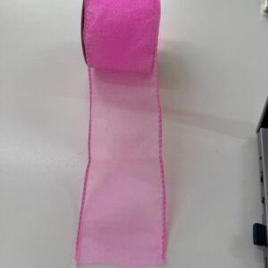 Fita aramada transparente rosa 6,3cmx9,14m